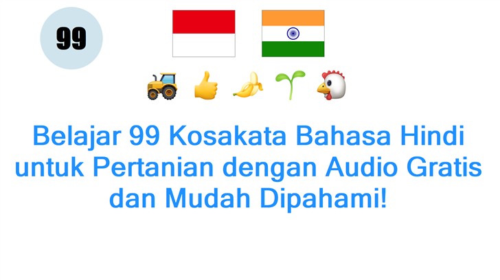 Belajar 99 Kosakata Bahasa Hindi untuk Pertanian dengan Audio Gratis dan Mudah Dipahami!